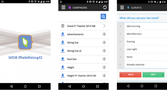 UCLA MobilizingCS mobile app, the cross-platform mobile data collection app that prompt users to enter the data based on the campaign definition.